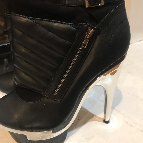 Black and chrome platform heel - Picture 3 of 6